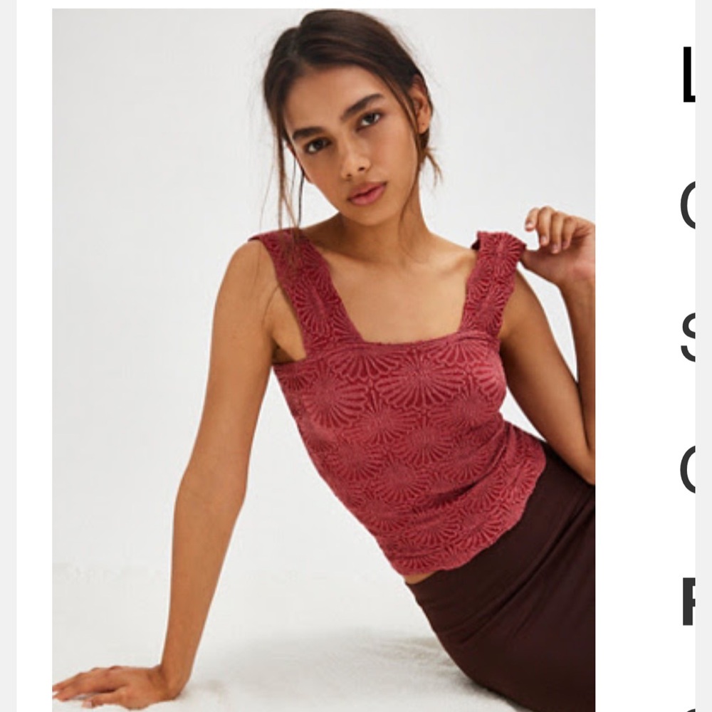 Free People Love Letter Cami Rubies Red